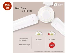 Orient Electric Apex-FX 1200mm Ceiling Fan for Home| BEE 1 Star Rated Energy Efficient Fan| Rust Resistant | Strong and Powerful Motor | 2 Years Warranty by Orient | White - Pack of 1 - White