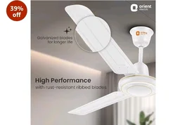 Orient Electric Apex-FX 1200mm Ceiling Fan for Home| BEE 1 Star Rated Energy Efficient Fan| Rust Resistant | Strong and Powerful Motor | 2 Years Warranty by Orient | White - Pack of 1 - White
