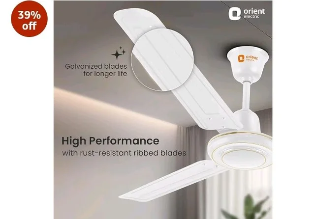 Orient Electric Apex-FX 1200mm Ceiling Fan for Home| BEE 1 Star Rated Energy Efficient Fan| Rust Resistant | Strong and Powerful Motor | 2 Years Warranty by Orient | White - Pack of 1 - White