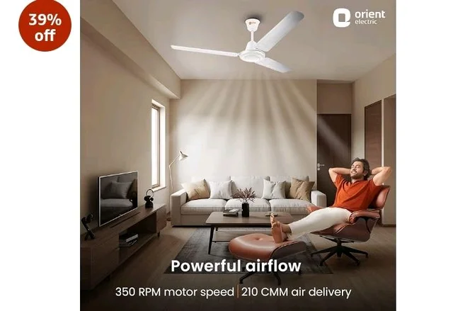 Orient Electric Apex-FX 1200mm Ceiling Fan for Home| BEE 1 Star Rated Energy Efficient Fan| Rust Resistant | Strong and Powerful Motor | 2 Years Warranty by Orient | White - Pack of 1 - White