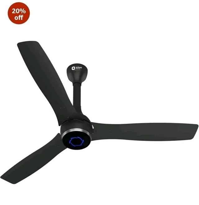 Orient Electric Newly Launched 1200 mm Aeon VC Smart BLDC ceiling fan for home |BEE 5-star rated | IOT Enabled & Remote Control | Two-Way Rotation | 5 year warranty by Orient | Cosmos Black - Cosmos Black