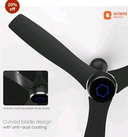 Orient Electric Newly Launched 1200 mm Aeon VC Smart BLDC ceiling fan for home |BEE 5-star rated | IOT Enabled & Remote Control | Two-Way Rotation | 5 year warranty by Orient | Cosmos Black - Cosmos Black