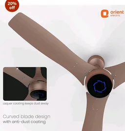 Orient Electric Newly Launched 1200 mm Aeon VC Smart BLDC ceiling fan for home |BEE 5-star rated | IOT Enabled & Remote Control | Two-Way Rotation | 5 year warranty by Orient | Tangerine Brown - Tangerine Brown
