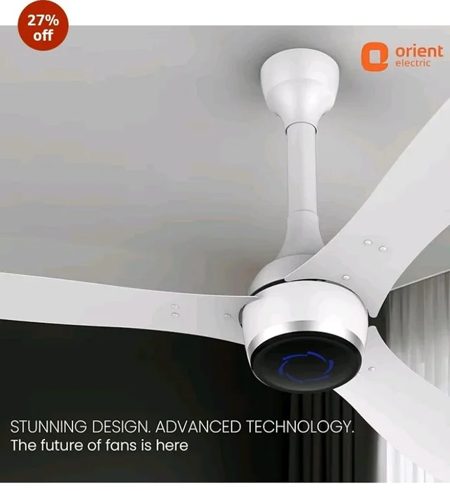Orient Electric Newly Launched 1200 mm Aeon VC Smart BLDC Ceiling Fan for Home |BEE 5-Star Rated | IOT Enabled & Remote Control | Two-Way Rotation | 5 year warranty by Orient | Pixel White - Pixel White