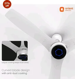 Orient Electric Newly Launched 1200 mm Aeon VC Smart BLDC Ceiling Fan for Home |BEE 5-Star Rated | IOT Enabled & Remote Control | Two-Way Rotation | 5 year warranty by Orient | Pixel White - Pixel White