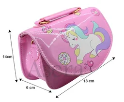 AseraUnicorn Crossbody Sling Bag for Kids Girls, Cute Shoulder Handbag Purse with Adjustable Strap, Lightweight for Travel, Parties & Daily Use, Pink, 18 x 14 x 6 cm