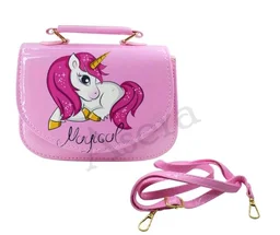 AseraUnicorn Crossbody Sling Bag for Kids Girls, Cute Shoulder Handbag Purse with Adjustable Strap, Lightweight for Travel, Parties & Daily Use, Pink, 18 x 14 x 6 cm
