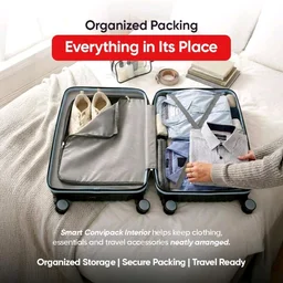 Core Medium Check-in Suitcase 65cm 24 inch Polypropylene Hard Trolley Bag, 8 Spinner Wheels, Recessed Number Lock, Lightweight Luggage for Men & Women Midnight Black/Arctic Blue
100+ bought in past month