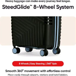 Core Medium Check-in Suitcase 65cm 24 inch Polypropylene Hard Trolley Bag, 8 Spinner Wheels, Recessed Number Lock, Lightweight Luggage for Men & Women Midnight Black/Arctic Blue
100+ bought in past month
