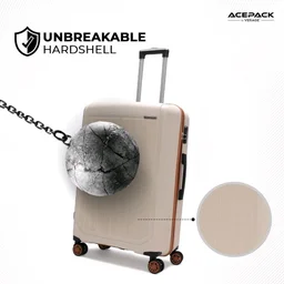 ACEPACK by Verage Megatron Pro Hard Side Polypropylene Luggage Medium Check in 74L | Lightweight Unbreakable Suitcase Set with 360° Silent Spinner Wheels, Number Lock & Telescopic Handle