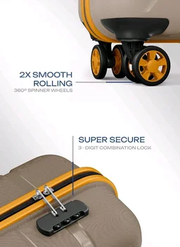 Safari Broadway 8 Wheels 65cm Medium Size Trolley Bag, Hard Case Polypropylene, 360 Degree Wheeling Checkin Luggage for Men & Women, Suitcase for Travel, Trolley Bags for Travel, Fossil
100+ bought in past month