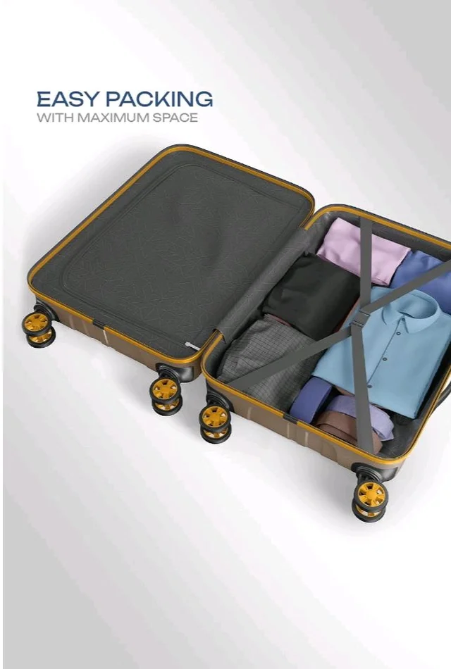 Safari Broadway 8 Wheels 65cm Medium Size Trolley Bag, Hard Case Polypropylene, 360 Degree Wheeling Checkin Luggage for Men & Women, Suitcase for Travel, Trolley Bags for Travel, Fossil
100+ bought in past month