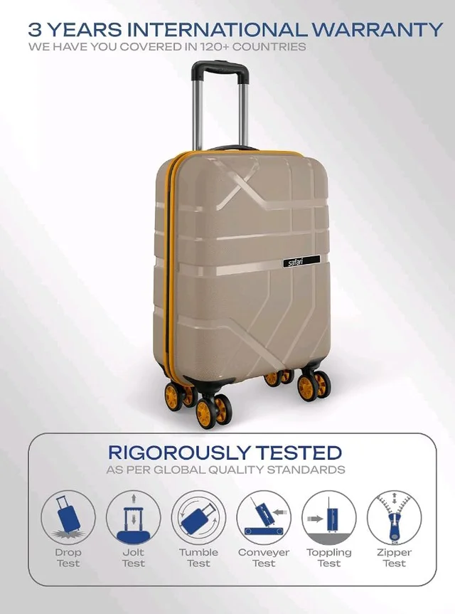 Safari Broadway 8 Wheels 65cm Medium Size Trolley Bag, Hard Case Polypropylene, 360 Degree Wheeling Checkin Luggage for Men & Women, Suitcase for Travel, Trolley Bags for Travel, Fossil
100+ bought in past month