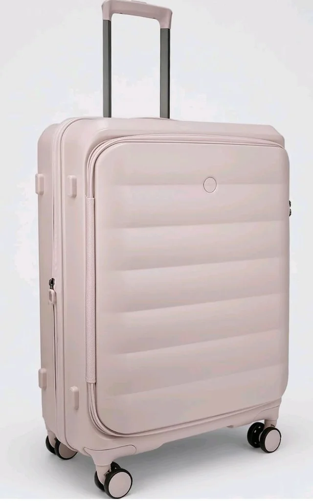 F Gear Valencia 65cm Medium German Makrolon Polycarbonate, Front-Opening Hard Luggage | 8 Super Silent 360° Spinner Wheels, Check-in Suitcase for Travel | Expandable, Lightweight, TSA Lock | Silk Rose