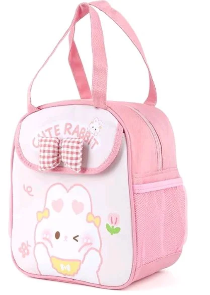 HASTHIP® School Lunch Box Bag, Lunch Bag for Kids Girls, Tiffin Bag for Kids, Cute Cartoon Bunny Thermal Lunch Box Bag with Insulated Foil Liner Side Pocket & Front Pouch Portable, Pouch-Pink, 6L
24%
off