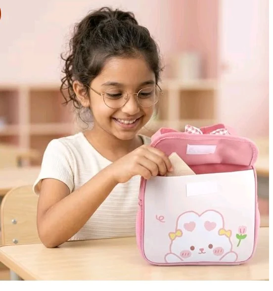 HASTHIP® School Lunch Box Bag, Lunch Bag for Kids Girls, Tiffin Bag for Kids, Cute Cartoon Bunny Thermal Lunch Box Bag with Insulated Foil Liner Side Pocket & Front Pouch Portable, Pouch-Pink, 6L
24%
off