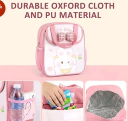 HASTHIP® School Lunch Box Bag, Lunch Bag for Kids Girls, Tiffin Bag for Kids, Cute Cartoon Bunny Thermal Lunch Box Bag with Insulated Foil Liner Side Pocket & Front Pouch Portable, Pouch-Pink, 6L
24%
off