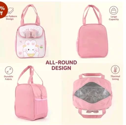 HASTHIP® School Lunch Box Bag, Lunch Bag for Kids Girls, Tiffin Bag for Kids, Cute Cartoon Bunny Thermal Lunch Box Bag with Insulated Foil Liner Side Pocket & Front Pouch Portable, Pouch-Pink, 6L
24%
off