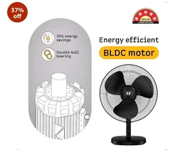 atomberg Renesa 400mm Table Fan | Ideal for Home & Office | Silent BLDC | High Air Delivery | 6 Speeds | 35W | Remote with Oscillation, Timer, Sleep | Easy to Clean | 2 Years Warranty (Black) - Midnight black
