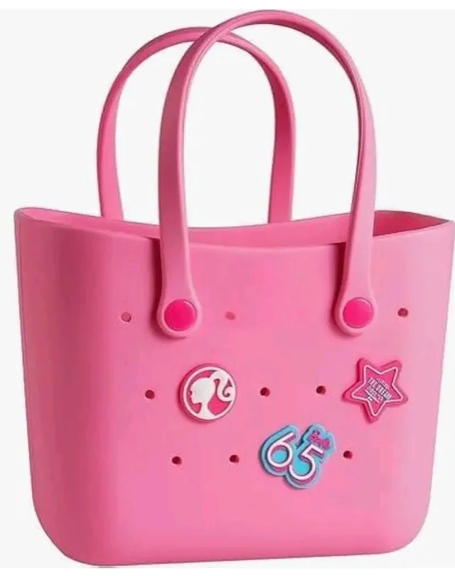 RAMNATH Style Silicone Tote Bag for Girls � Lightweight, Durable, Customizable Charm Handbag for Kids � Designer Beach Bag with Cute Cartoon Stickers � Gift for Girls Age 4+.