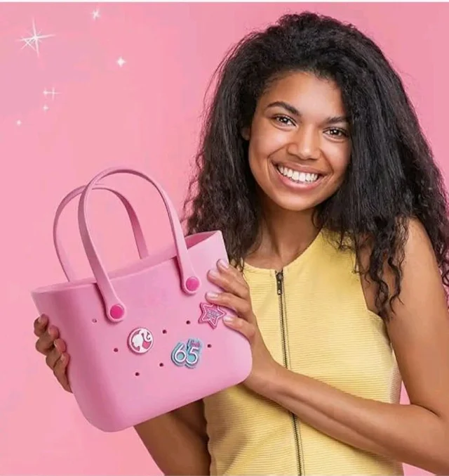RAMNATH Style Silicone Tote Bag for Girls � Lightweight, Durable, Customizable Charm Handbag for Kids � Designer Beach Bag with Cute Cartoon Stickers � Gift for Girls Age 4+.