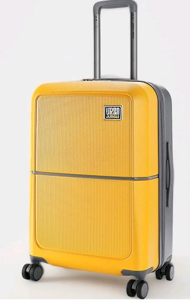 Urban Jungle Polycarbonate 360 Degree by Safari, Premium Medium(65 Cm) Trolley Bag, Check-in Suitcase with 8 Silent Wheel and TSA Lock, Hardside Travelling Luggage for Both Unisex (Yellow)