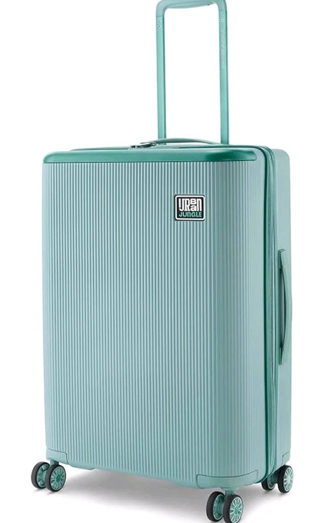 Urban Jungle by Safari, The Lumolite Light Weight Medium (65cm) Check in Trolley, 74L Capacity Hard Sided Polycarbonate Suitcase,TSA Approved Lock, 8 Silent Wheels (Olive)