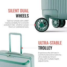 Urban Jungle by Safari, The Lumolite Light Weight Medium (65cm) Check in Trolley, 74L Capacity Hard Sided Polycarbonate Suitcase,TSA Approved Lock, 8 Silent Wheels (Olive)