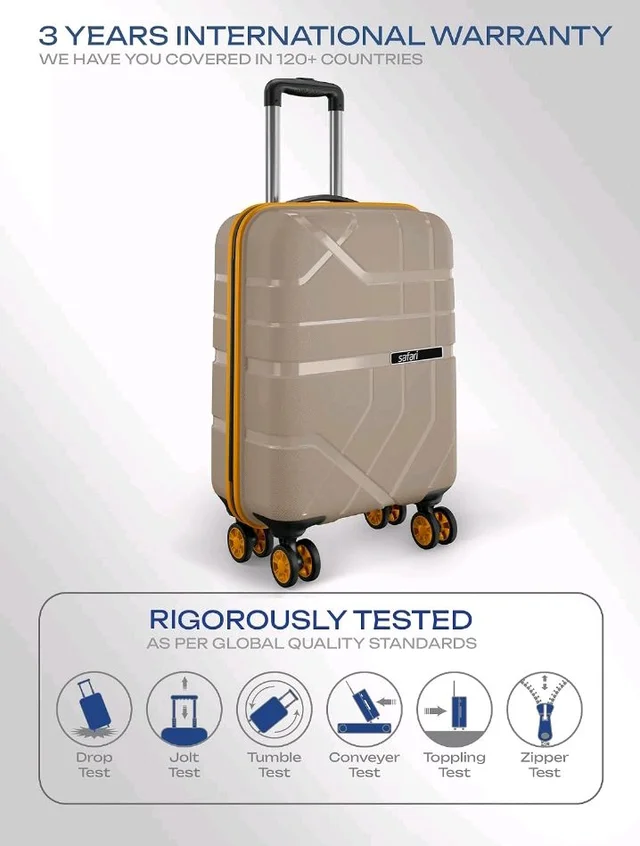 Safari Broadway 8 Wheels 65cm Medium Size Trolley Bag, Hard Case Polypropylene, 360 Degree Wheeling Checkin Luggage for Men & Women, Suitcase for Travel, Trolley Bags for Travel, Fossil
100+ bought in past month