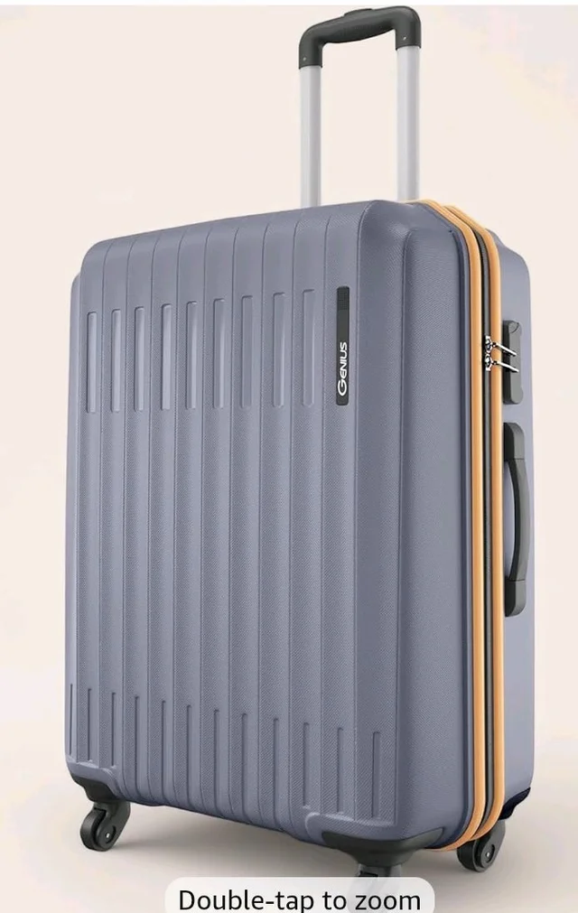 Safari Genius Alley 66cm Medium Check-in Trolley Bag Hard Case Polypropylene, 4 Spinner Wheels, 360 Degree Wheeling Luggage, Travel Bag, Suitcase for Travel, Trolley Bags for Travel, Flintstone