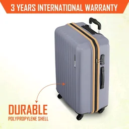 Safari Genius Alley 66cm Medium Check-in Trolley Bag Hard Case Polypropylene, 4 Spinner Wheels, 360 Degree Wheeling Luggage, Travel Bag, Suitcase for Travel, Trolley Bags for Travel, Flintstone