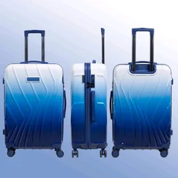 Waves 66 cm Check-in Polycarbonate Trolley Bag for Travel | Hard Shell with 8 Spinner Wheels | Lightweight & Durable Luggage | 360° Spinner | Water Repellent Suitcase - Ocean Blue