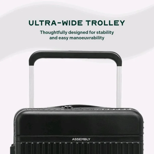 Assembly Rover Pro 20 Inch (55cm) Cabin Trolley Bag Hard Shell Polycarbonate Suitcase with Laptop Compartment Wide Trolley Design with TSA Lock 8 Spinner