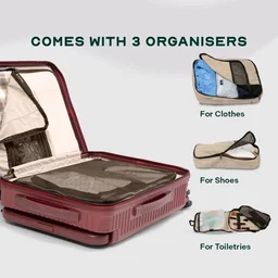 Assembly Rover 24 Inch (65cm) Check-in Medium Trolley Bag Hard Shell Polycarbonate Suitcase Wide Trolley Design with TSA Lock 8 Spinner Wheels Red