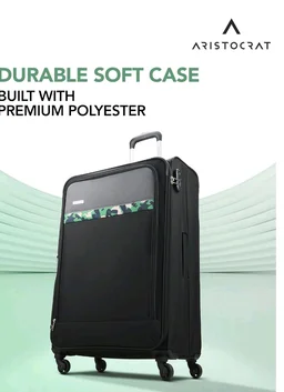 Aristocrat Commander Soft Case Medium Size (Check-in) Trolley Bag, Black
Spacious, Zipper Expander, Front Pocket, Durable Polyester Case Travel Luggage, Combination Lock, 3-Year Global Warranty