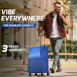 Aristocrat Drift Soft Case Medium Size 8-Wheel Trolley Bag, Blue
Spacious, Zipper Expander, Front Pocket, Durable Polyester Case, Combination Lock, Travel Luggage, 3-Year Global Warranty
400+ bought in past month