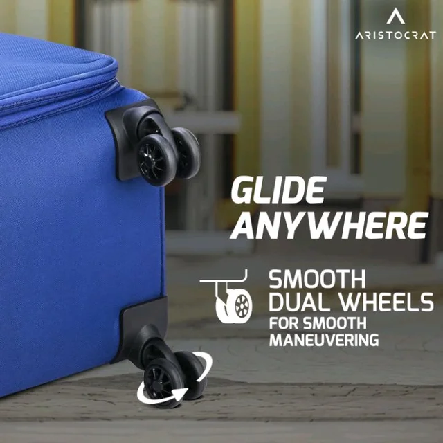 Aristocrat Drift Soft Case Medium Size 8-Wheel Trolley Bag, Blue
Spacious, Zipper Expander, Front Pocket, Durable Polyester Case, Combination Lock, Travel Luggage, 3-Year Global Warranty
400+ bought in past month