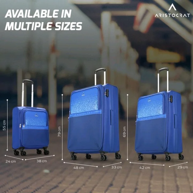 Aristocrat Drift Soft Case Medium Size 8-Wheel Trolley Bag, Blue
Spacious, Zipper Expander, Front Pocket, Durable Polyester Case, Combination Lock, Travel Luggage, 3-Year Global Warranty
400+ bought in past month