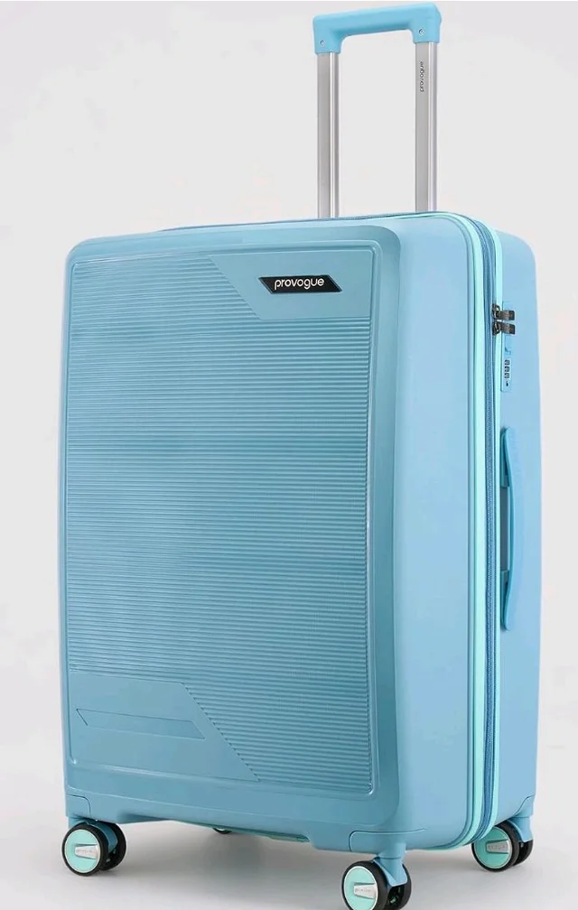Provogue Spectrum Hard-Sided PP 65 Cm Trolley Bags for Travel Medium Size | Expandable Luggage Suitcase with 8 Wheels | Combination Lock | 5 Year Warranty (Frost Fade Blue)