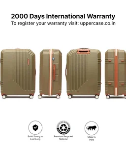 uppercase Vector Trolley Bag Large Size 75cm, Hardsided Suitcase (Brown)
Anti-Theft Zippers | 8 Smooth-Rolling Spinner Wheels | TSA-Approved Lock | 5.5 Years Warranty | Durable Polycarbonate Shell
50+ bought in past month