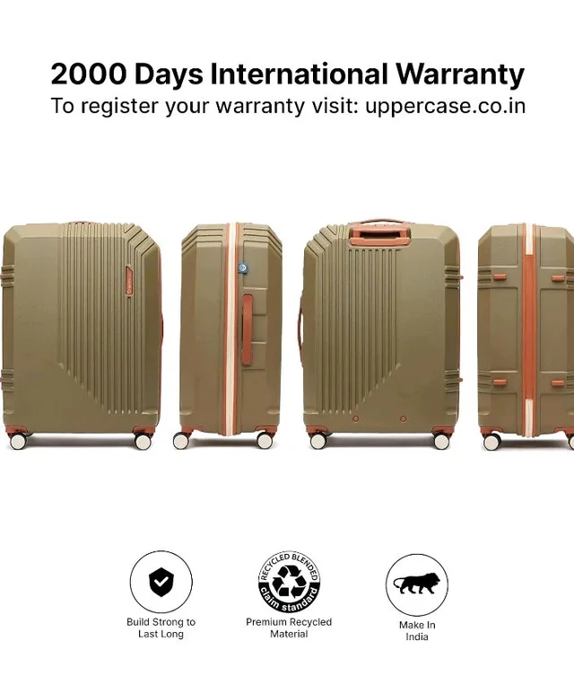 uppercase Vector Trolley Bag Large Size 75cm, Hardsided Suitcase (Brown)
Anti-Theft Zippers | 8 Smooth-Rolling Spinner Wheels | TSA-Approved Lock | 5.5 Years Warranty | Durable Polycarbonate Shell
50+ bought in past month