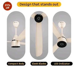 atomberg Renesa Enzel 1200mm BLDC Ceiling Fan with Remote | 5 star | Advance Air+ Technology | LED Speed Indicator | Low Noise | Sleek Design | Power Saving | 3 Year Warranty | Seasand Ivory