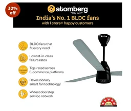 atomberg Renesa Enzel 1200mm BLDC Ceiling Fan with Remote | 5 star | Advance Air+ Technology | LED Speed Indicator | Low Noise | Sleek Design | Power Saving | 3 Year Warranty | Misty Teal