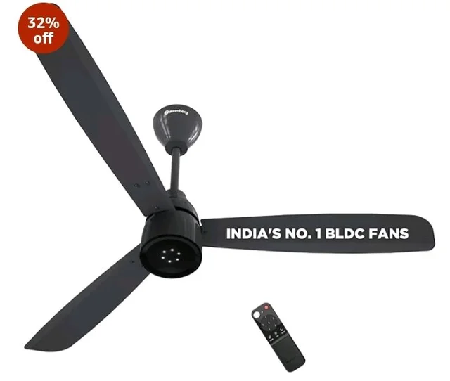 atomberg Renesa Enzel 1200mm BLDC Ceiling Fan with Remote | 5 star | Advance Air+ Technology | LED Speed Indicator | Low Noise | Sleek Design | Power Saving | 3 Year Warranty | Pebble Grey