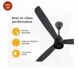atomberg Renesa Enzel 1200mm BLDC Ceiling Fan with Remote | 5 star | Advance Air+ Technology | LED Speed Indicator | Low Noise | Sleek Design | Power Saving | 3 Year Warranty | Pebble Grey