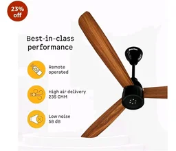 atomberg Renesa Enzel 1200mm BLDC Ceiling Fan with Remote | 5 star | Advance Air+ Technology | LED Speed Indicator | Low Noise | Sleek Design | Power Saving | 3 Year Warranty | Honey Maplewood