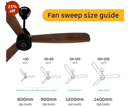 atomberg Renesa Enzel 1200mm BLDC Ceiling Fan with Remote | 5 star | Advance Air+ Technology | LED Speed Indicator | Low Noise | Sleek Design | Power Saving | 3 Year Warranty | Dark Walnut