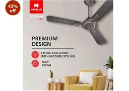 Havells 1200mm Ambrose Energy Saving High Speed Ceiling Fan|Premium Finish, Deco.Fan, Elegant Looks, High Air Delivery| |2 Yr Warranty by Brand | (Pack of 1, Copper