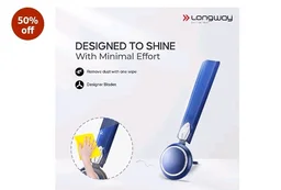 LONGWAY Kiger P1 1200 mm/48 inch Ultra High Speed 3 Blade Anti-Dust Decorative Star Rated Ceiling Fan 2 Years Warranty (Silver Blue, Pack of 1)