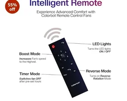 Colorbot Stella BLDC Ceiling Fans 1200mm | BEE 5 Star Rated Power Saver | AeroQuiet+ Technology | 370 RPM | Remote Control (Boost, Timer, LED, Reverse Mode) | 4 Years Warranty (Cocoa Brown